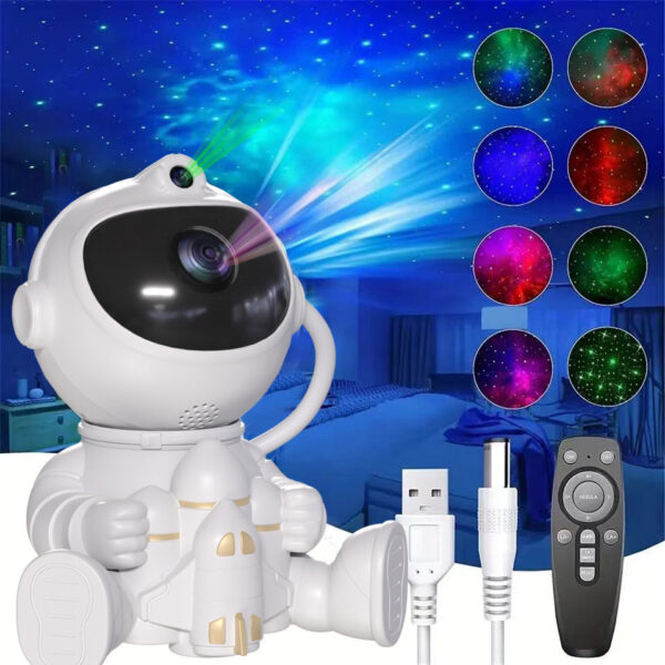 Astronaut Star Projector Light – Space Shuttle Galaxy Lamp for Bedroom & Home Decor