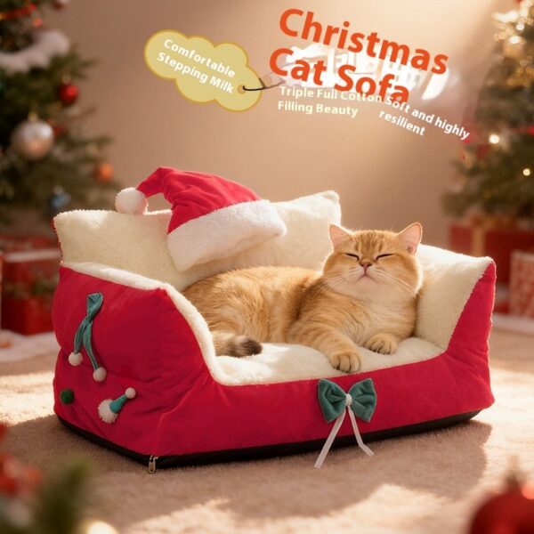 Cat Nest Bed – Large, Cozy, Removable & Washable Pet Bed for All Seasons
