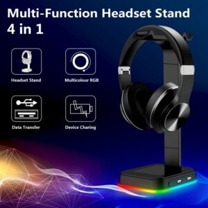 2-in-1 RGB Headphone Stand with USB Charging